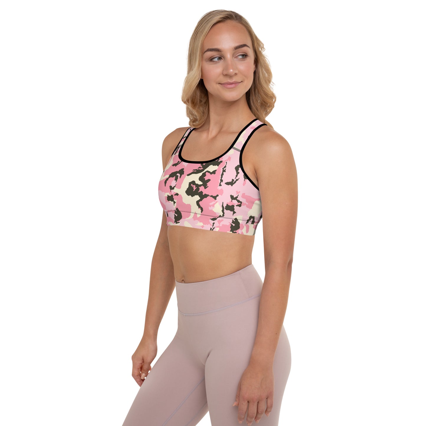 Pink Camo Padded Sports Bra