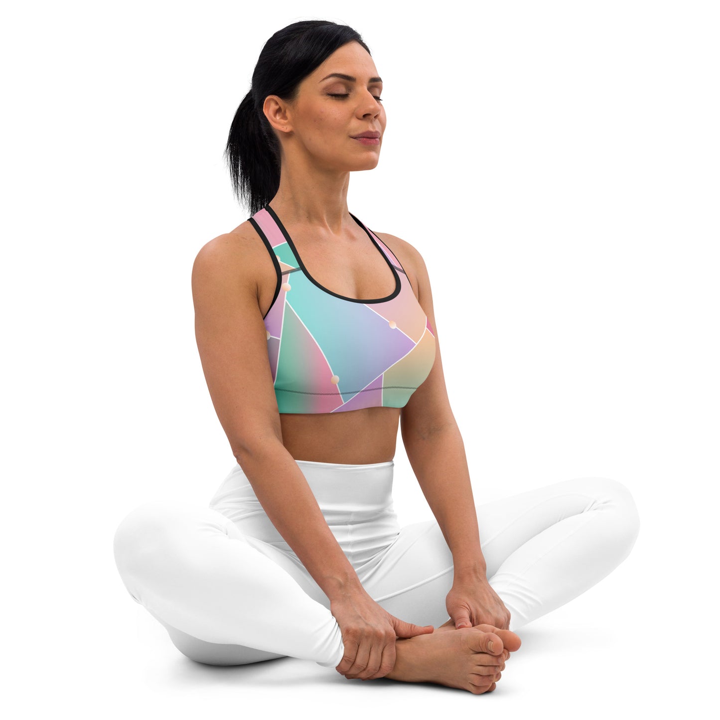 Glass Pattern Padded Sports Bra