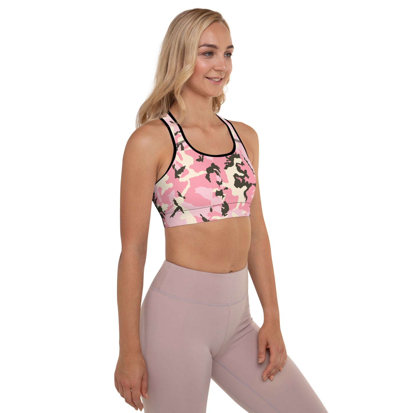 Pink Camo Padded Sports Bra