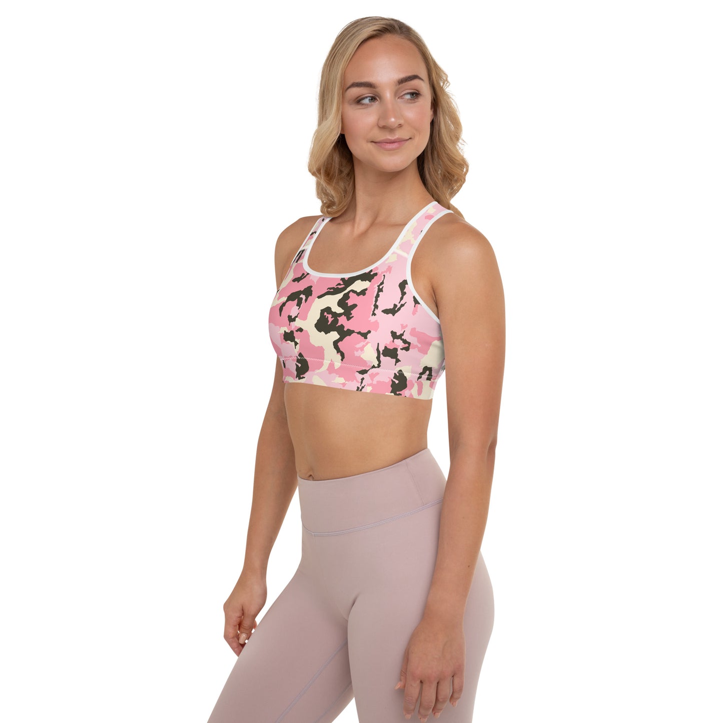 Pink Camo Padded Sports Bra