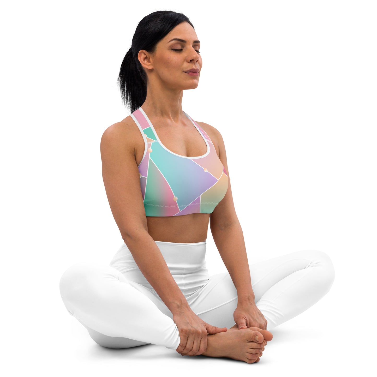 Glass Pattern Padded Sports Bra