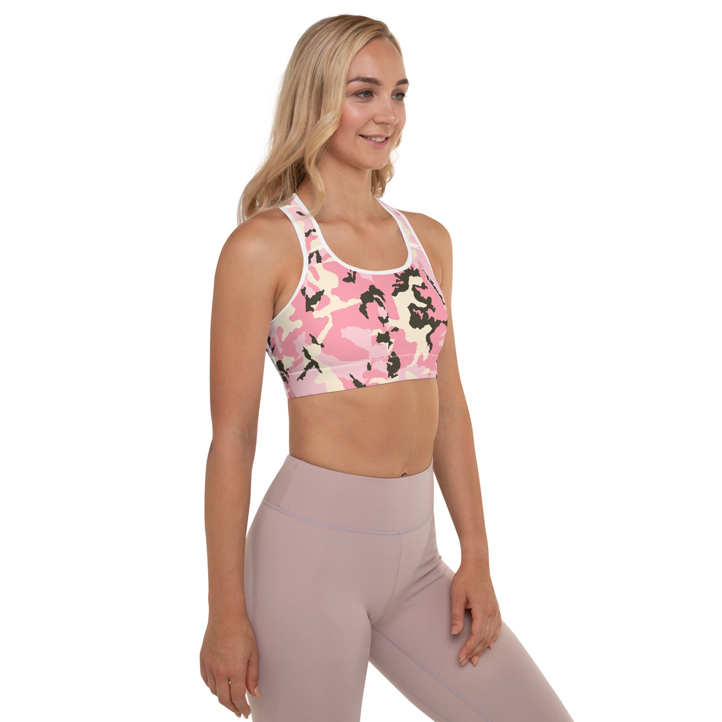 Pink Camo Padded Sports Bra