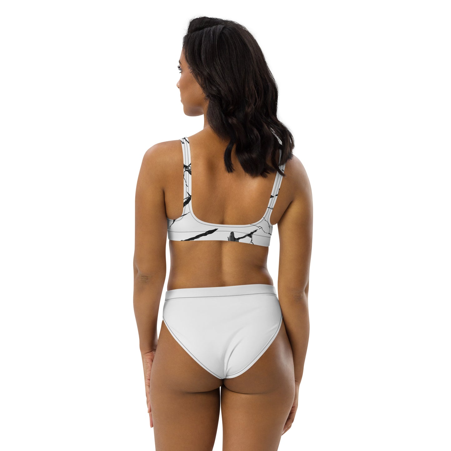 Marble high-waisted bikini