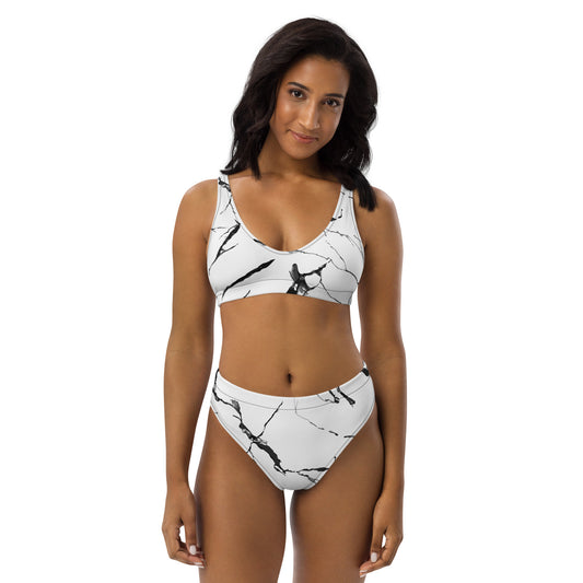 Marble high-waisted bikini