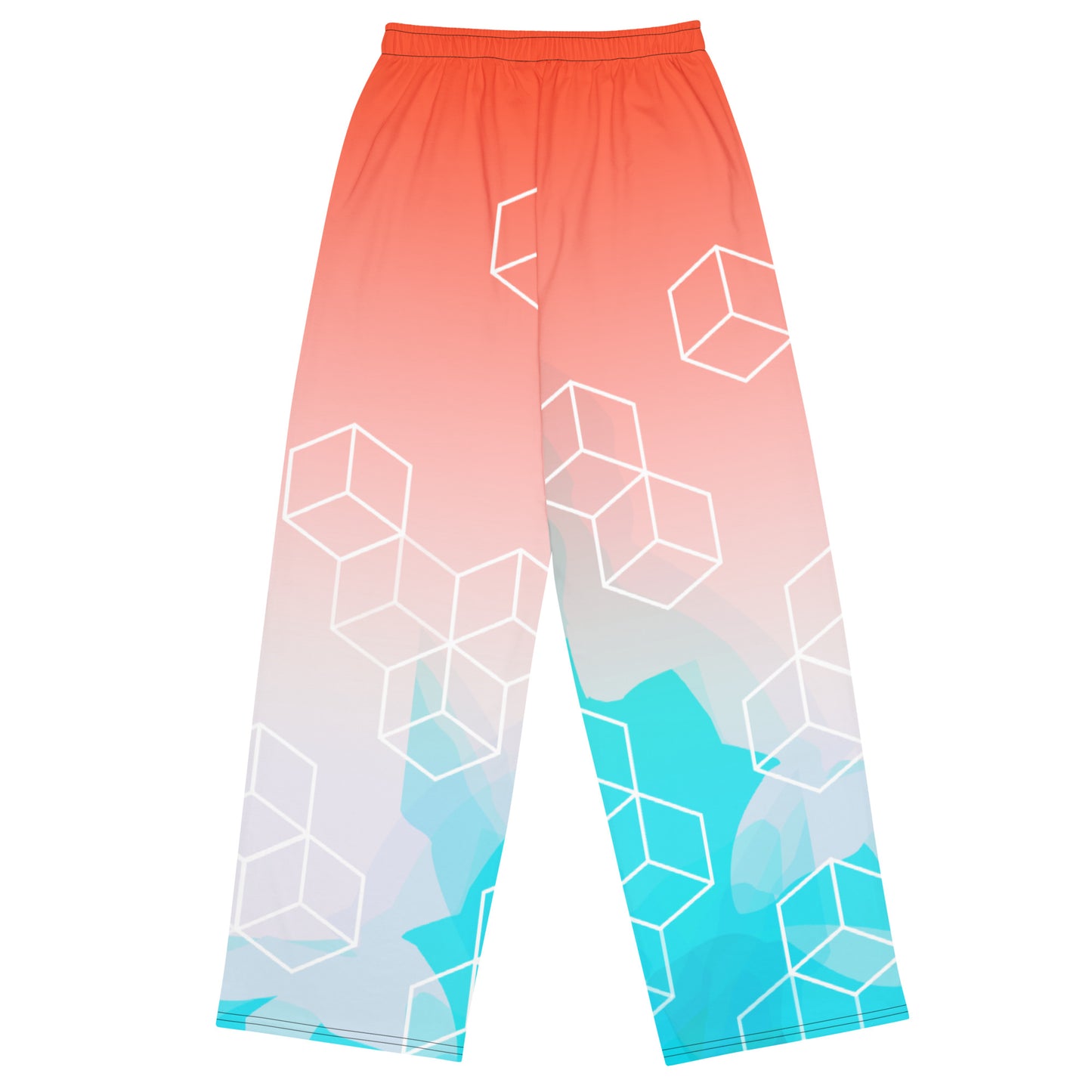 Block Design print unisex wide-leg pants