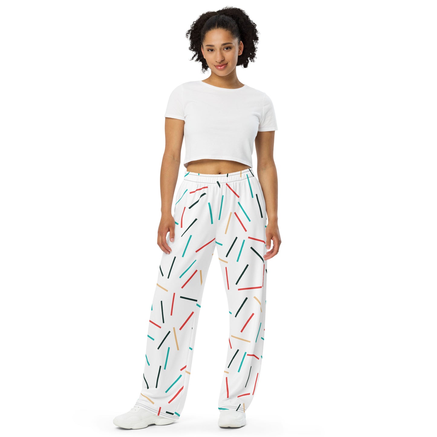 Sprinkles print unisex wide-leg pants