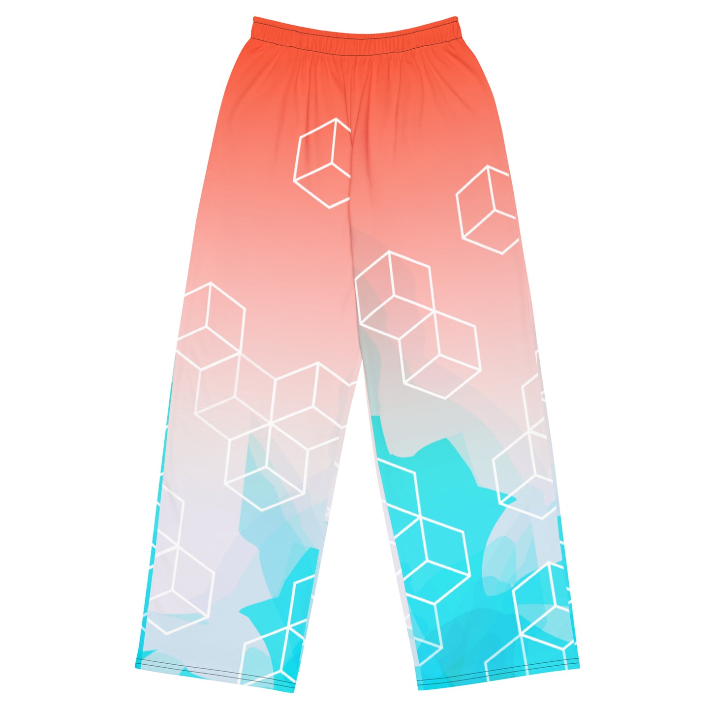 Block Design print unisex wide-leg pants