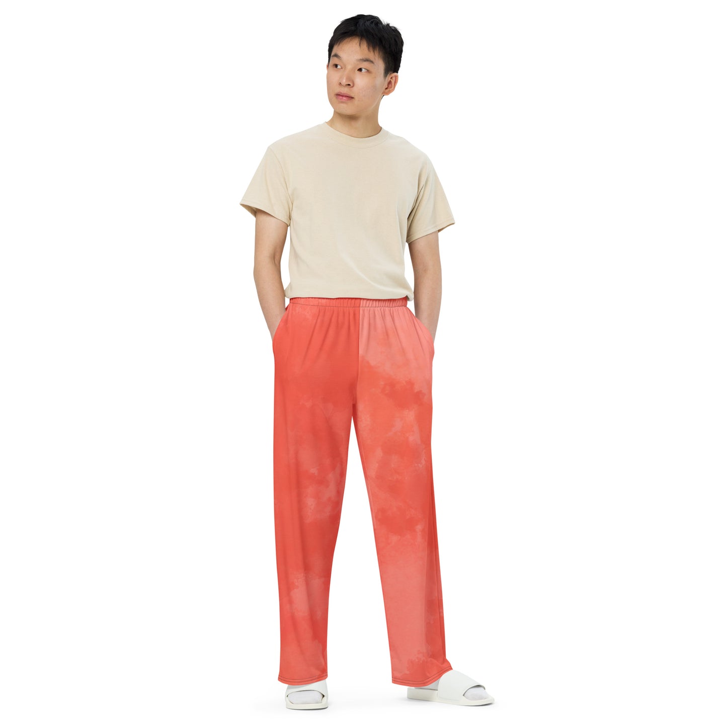 Red Cloud print unisex wide-leg pants