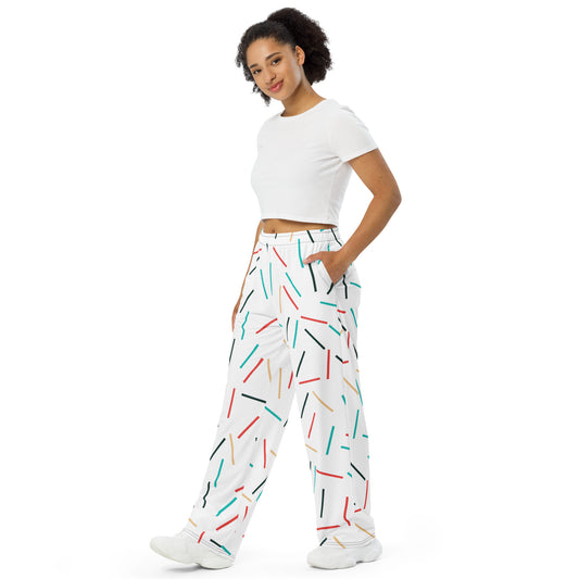 Sprinkles print unisex wide-leg pants