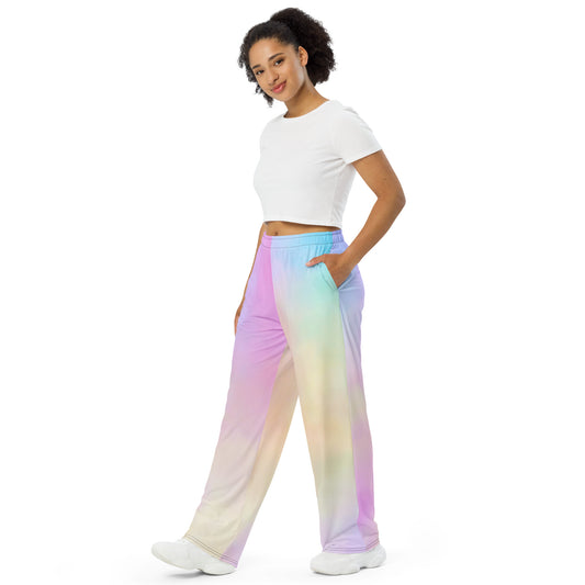 Tie Die print unisex wide-leg pants