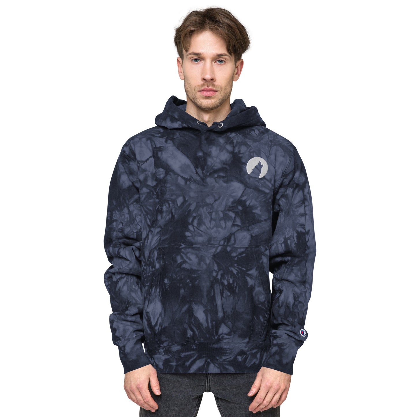 Wolf Unisex Champion tie-dye hoodie