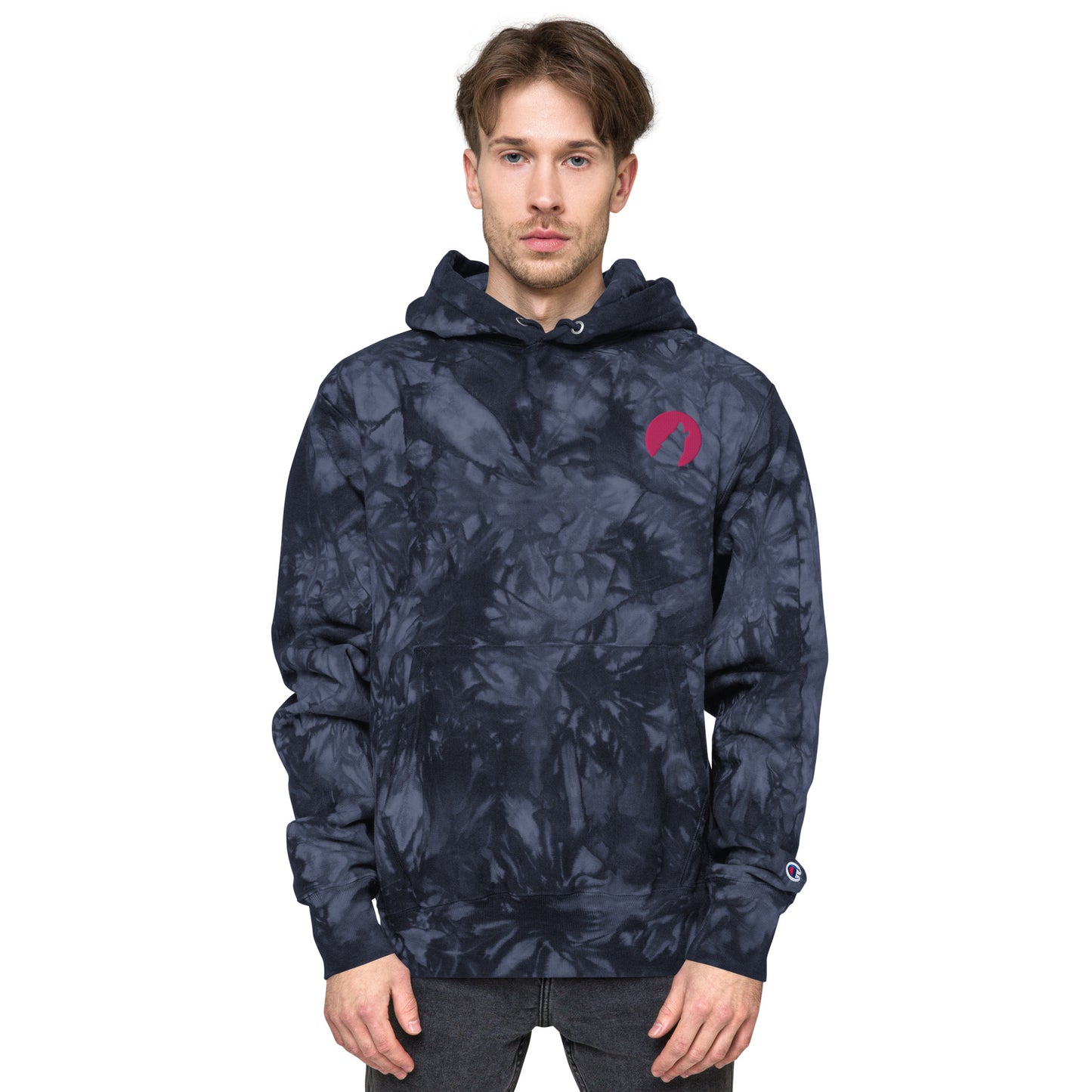 Wolf Unisex Champion tie-dye hoodie