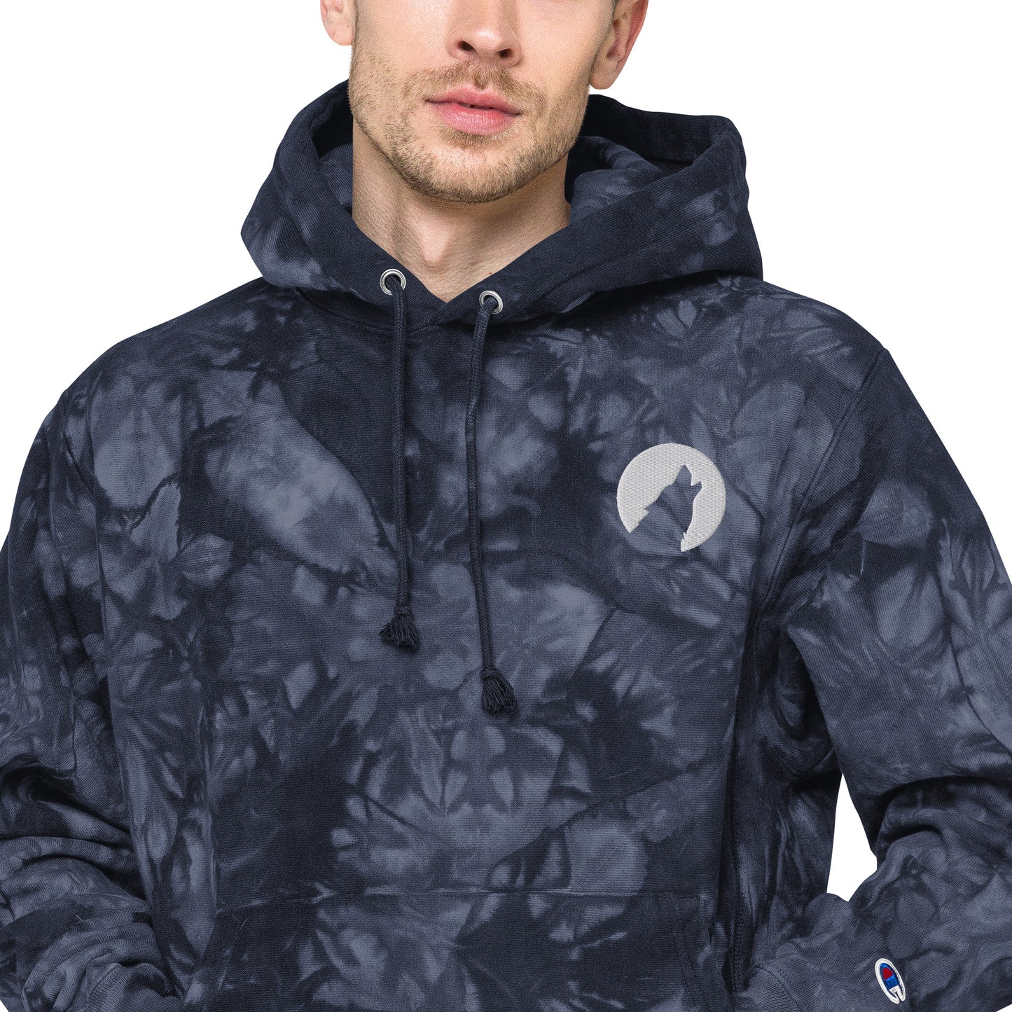 Wolf Unisex Champion tie-dye hoodie