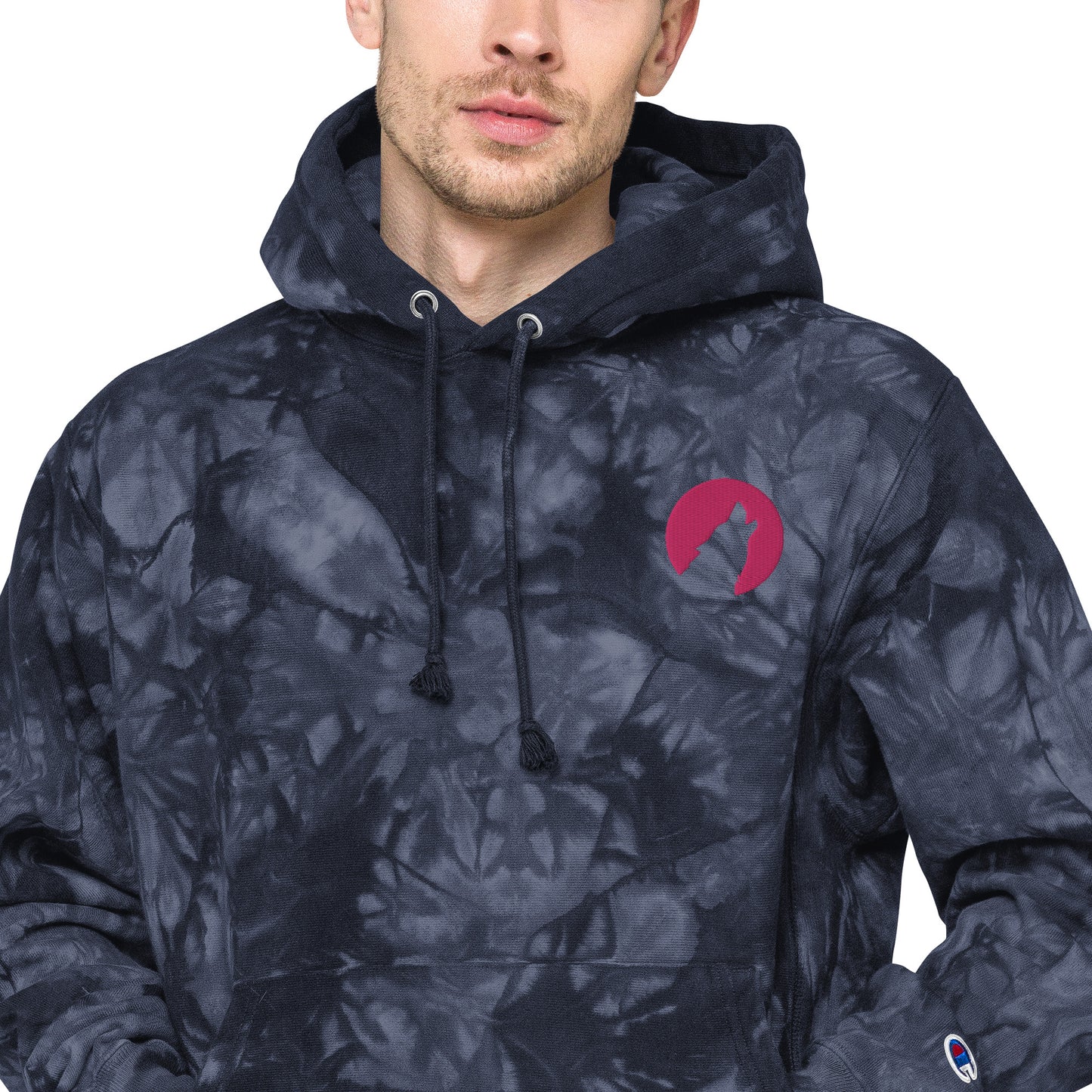 Wolf Unisex Champion tie-dye hoodie